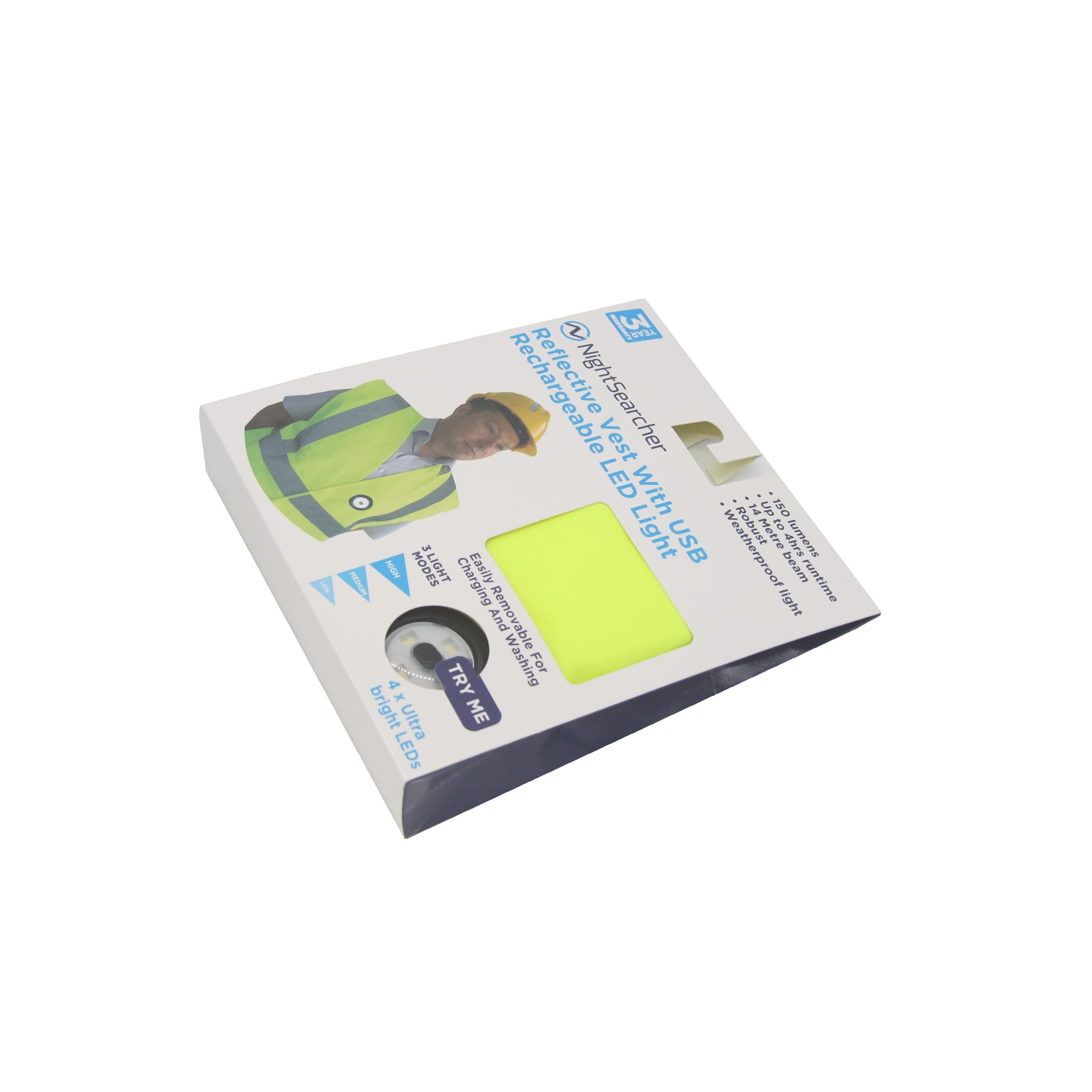 Yellow Hi Vis Vest with Rechargeable LED Light in Box photo